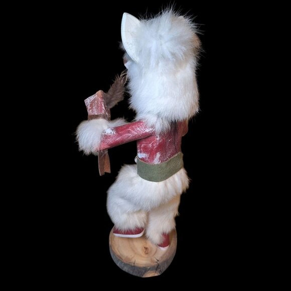 Kachina Doll Wolf Mask RB Vintage Native Folk Art Indian Fur Wood 12.5 Inch - Picture 12 of 14